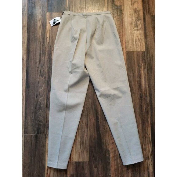 Vtg New With Tag LL Bean Beige Side Zip Tapered Leg Pants Sz 10 Stretch Lycra - Picture 4 of 5